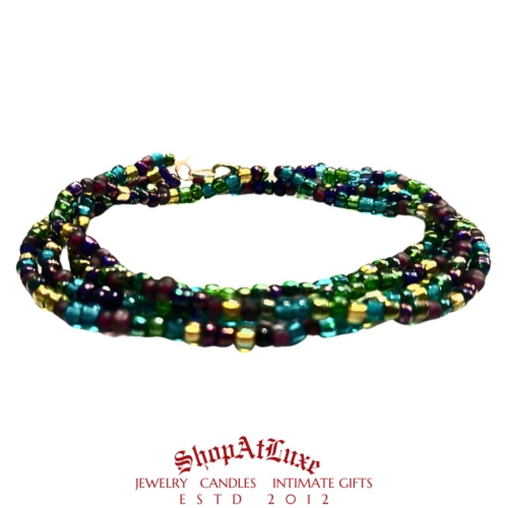 Lunar Blues Multi Strand Beaded Bracelet